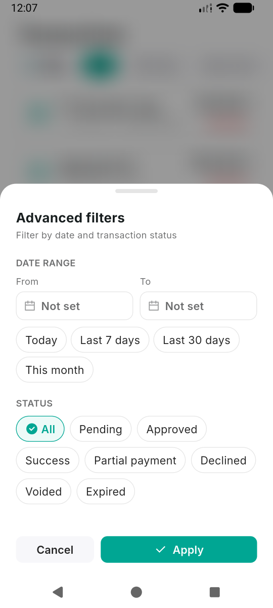 Advanced filters
