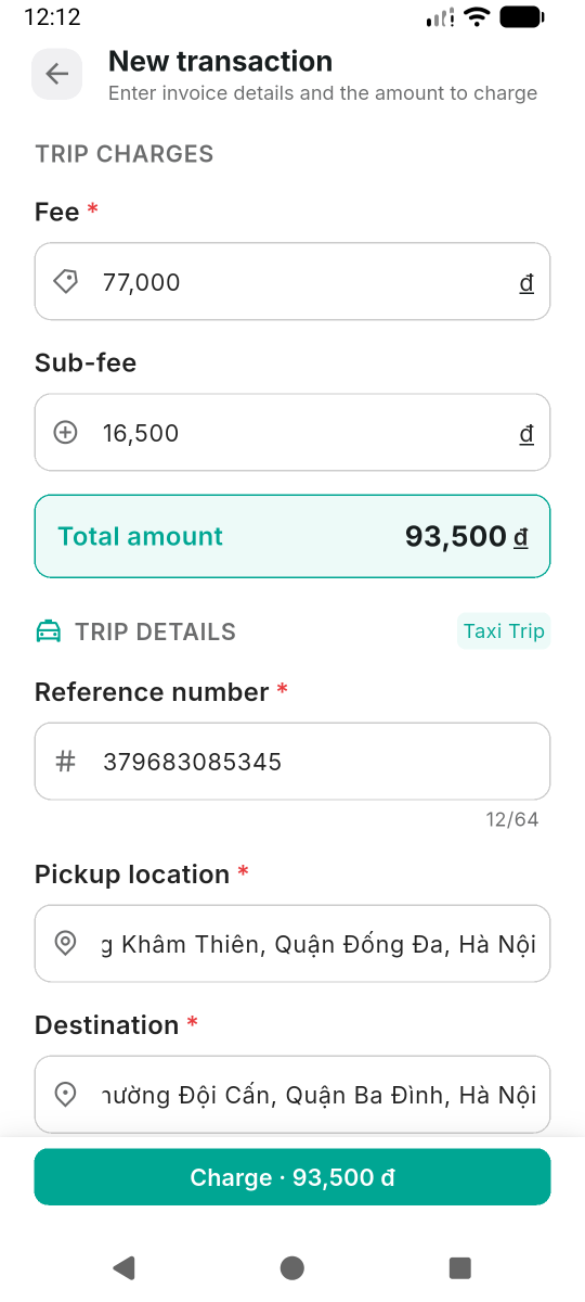 Create payment form