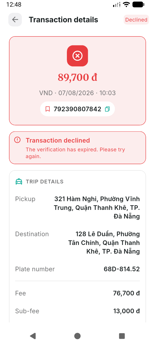 Declined — verification expired