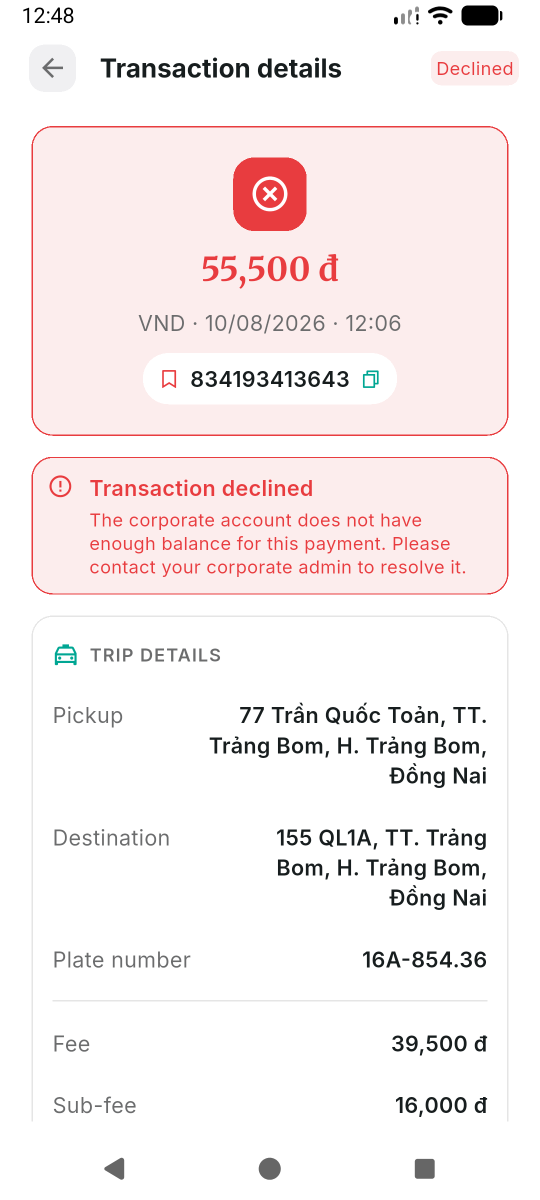 Declined — corporate balance