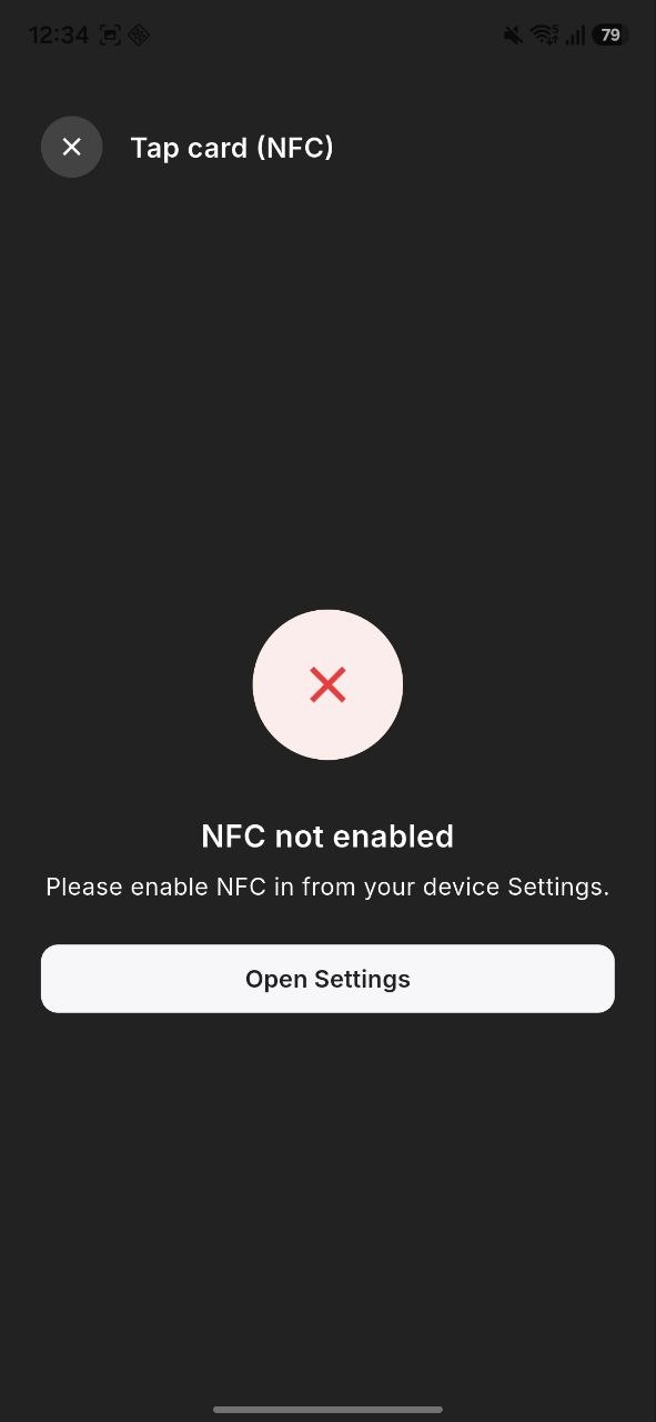 NFC not enabled