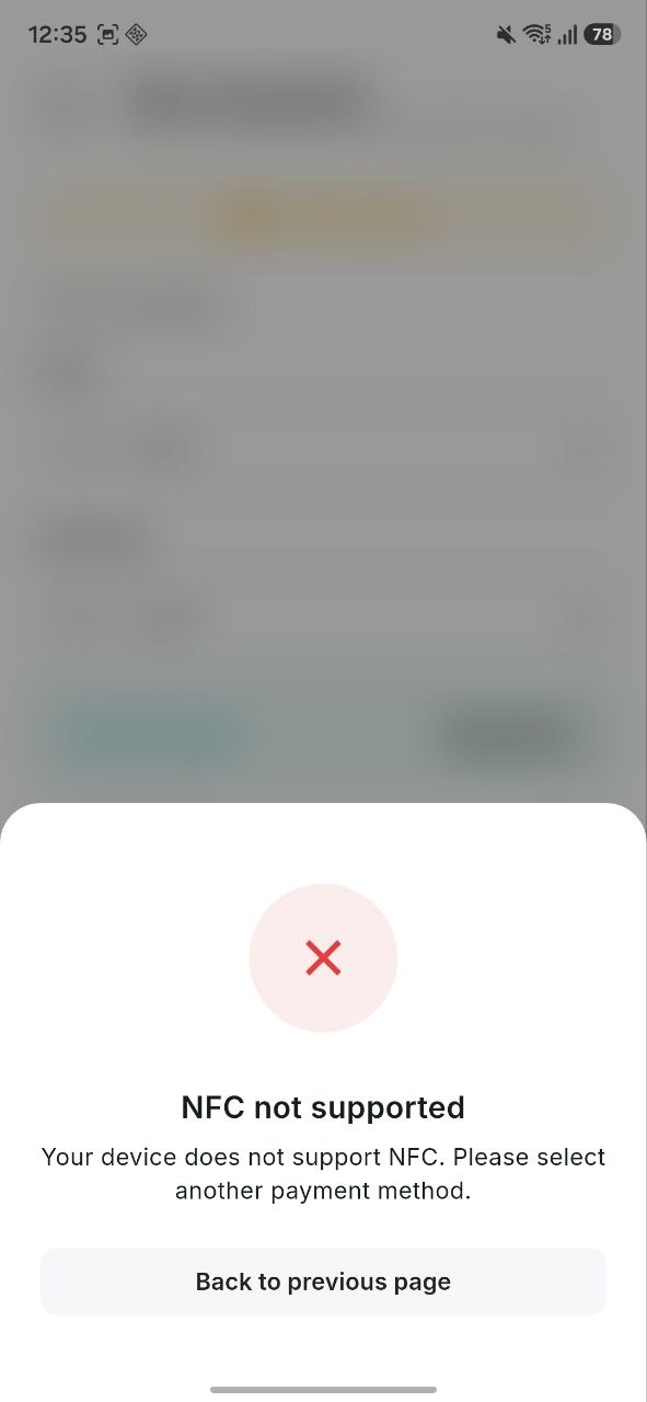 NFC not supported