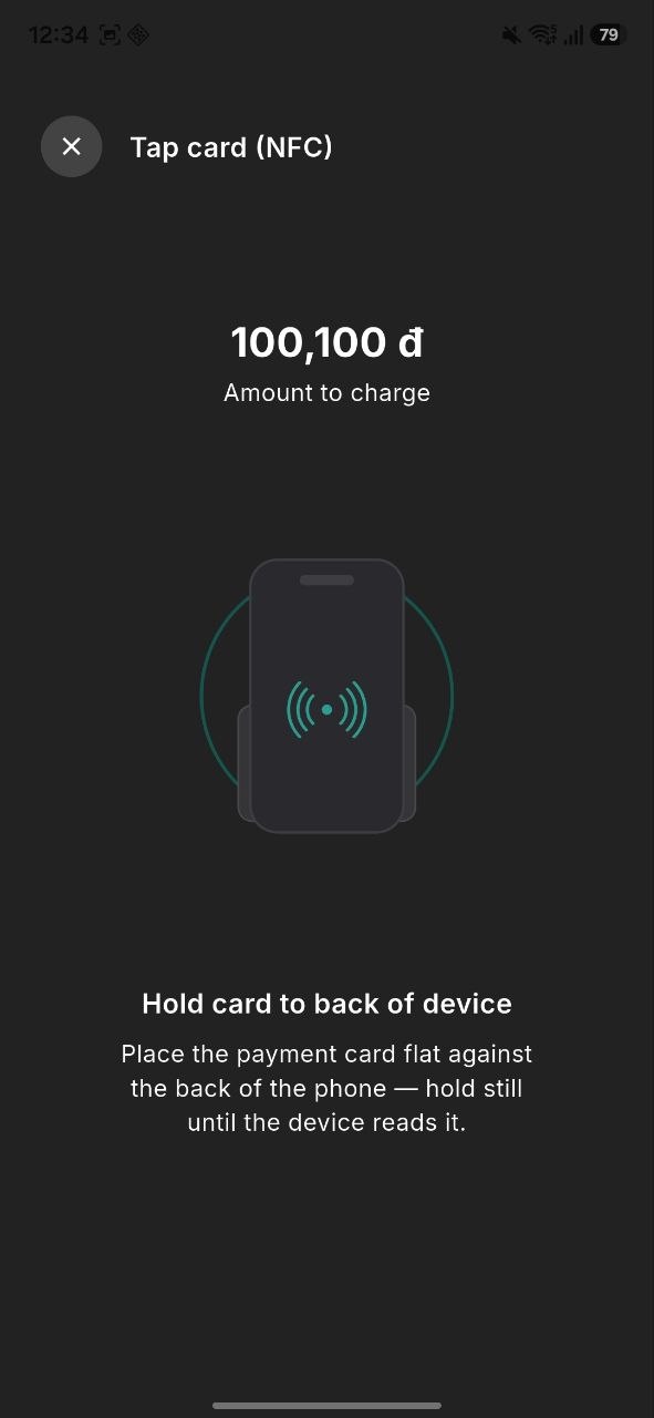 NFC tap screen