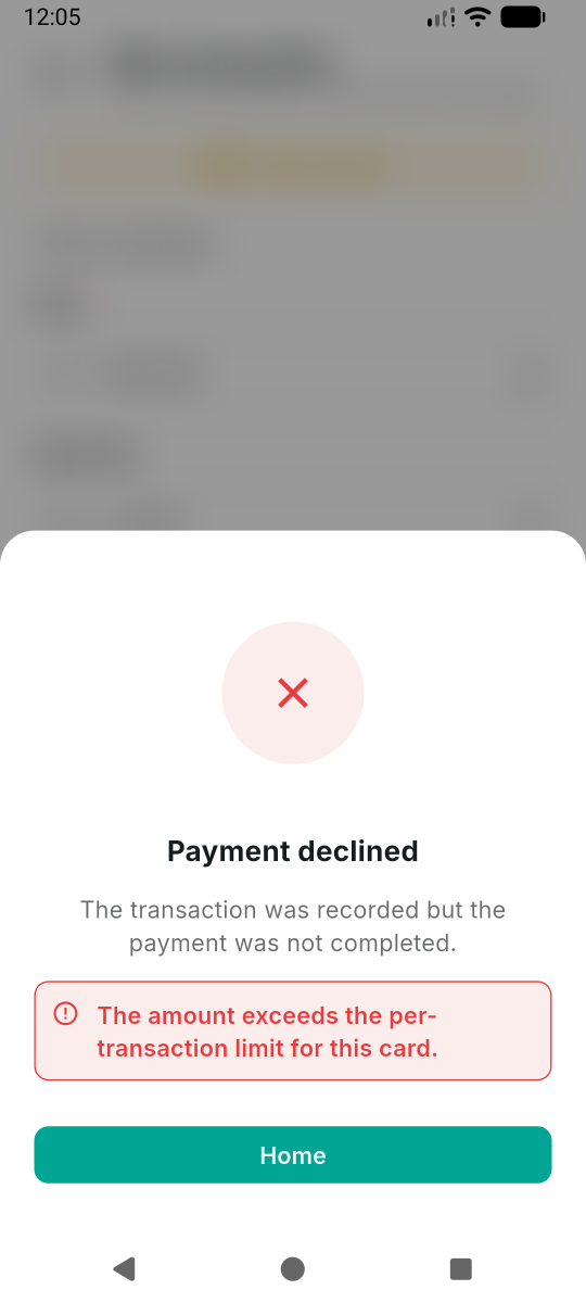 Payment declined
