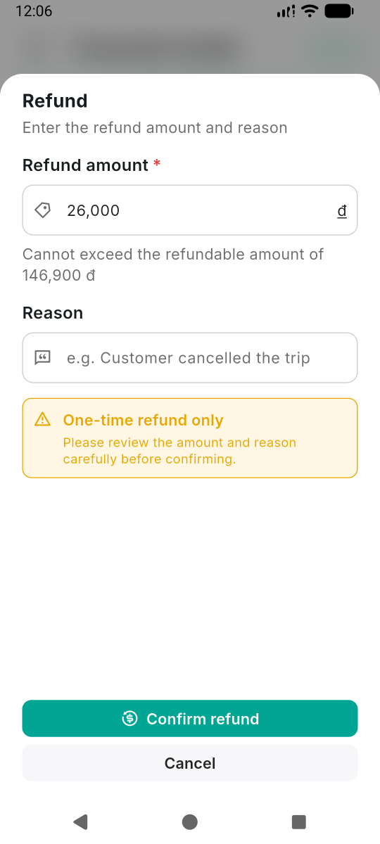 Refund form