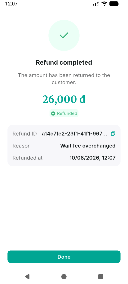 Refund success