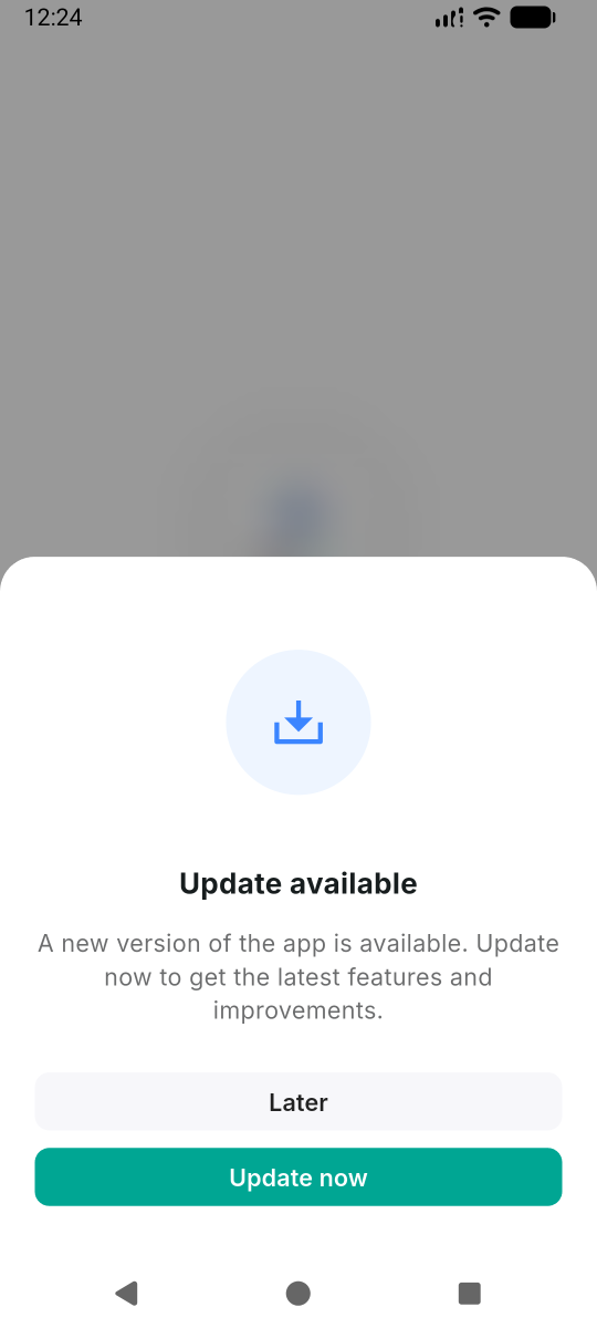 Optional update — with Later button