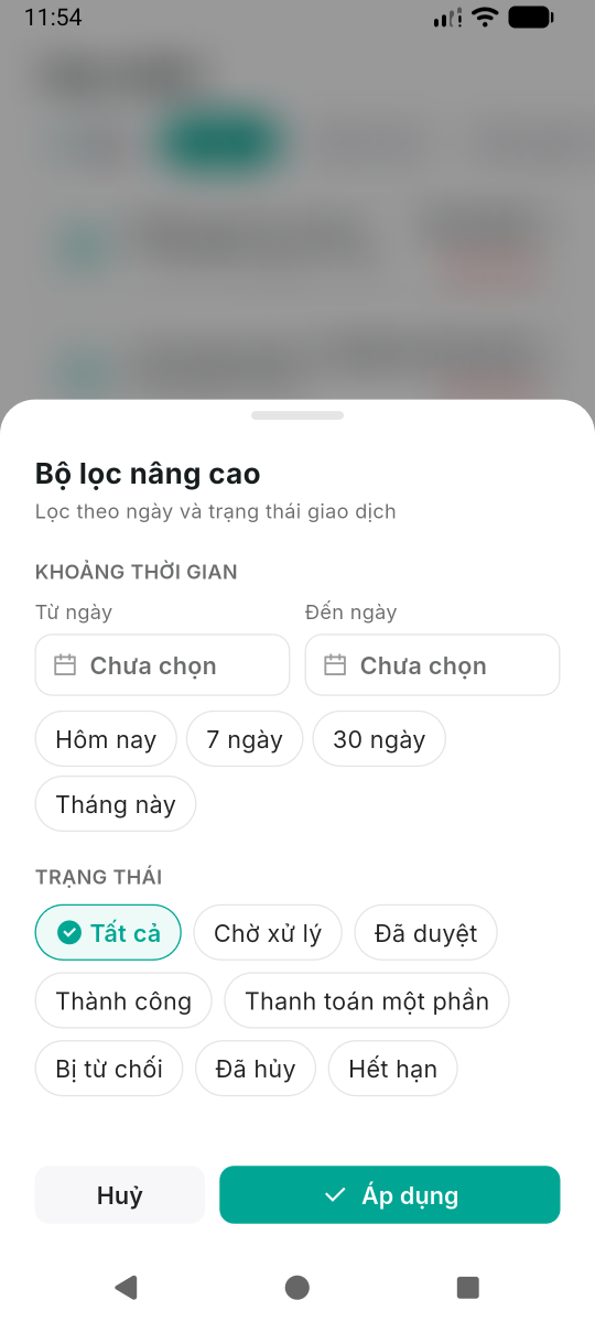 Bộ lọc chi tiết