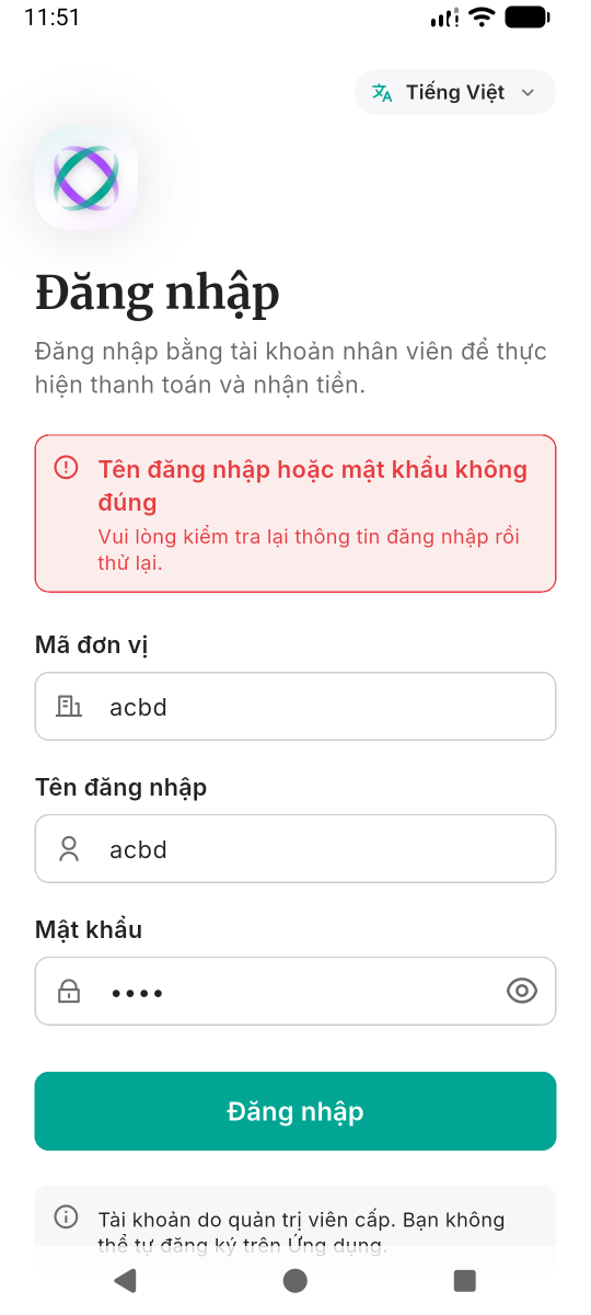 Lỗi đăng nhập