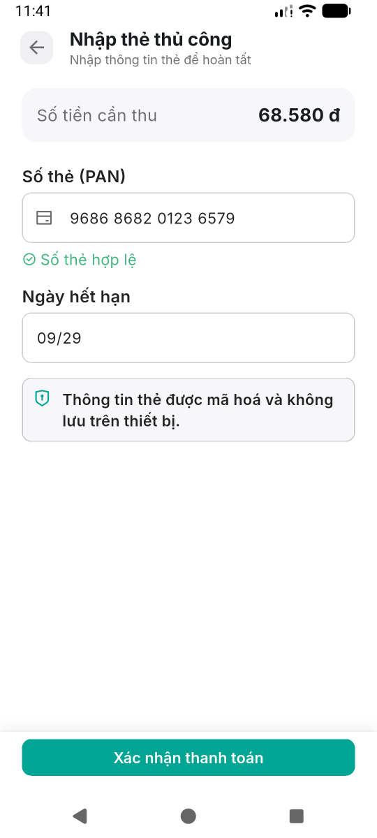 Nhập thẻ tay