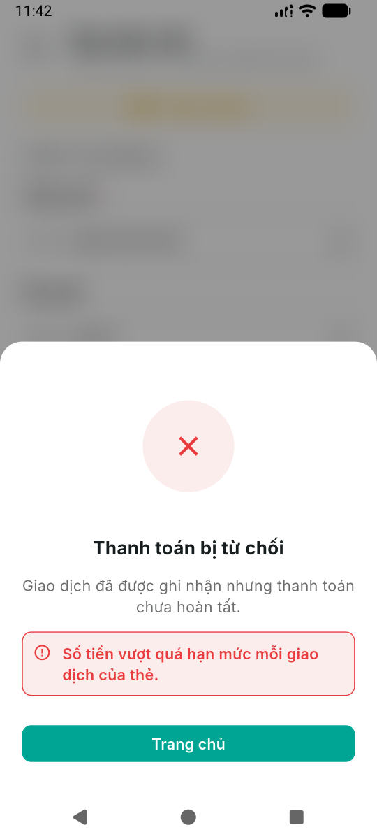 Thanh toán bị từ chối