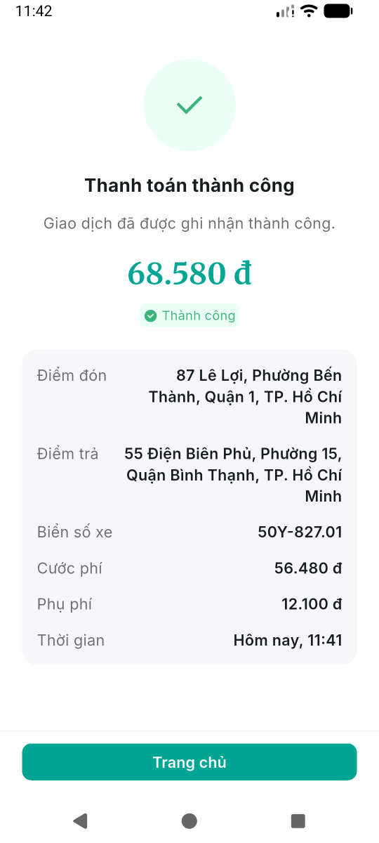 Thanh toán thành công