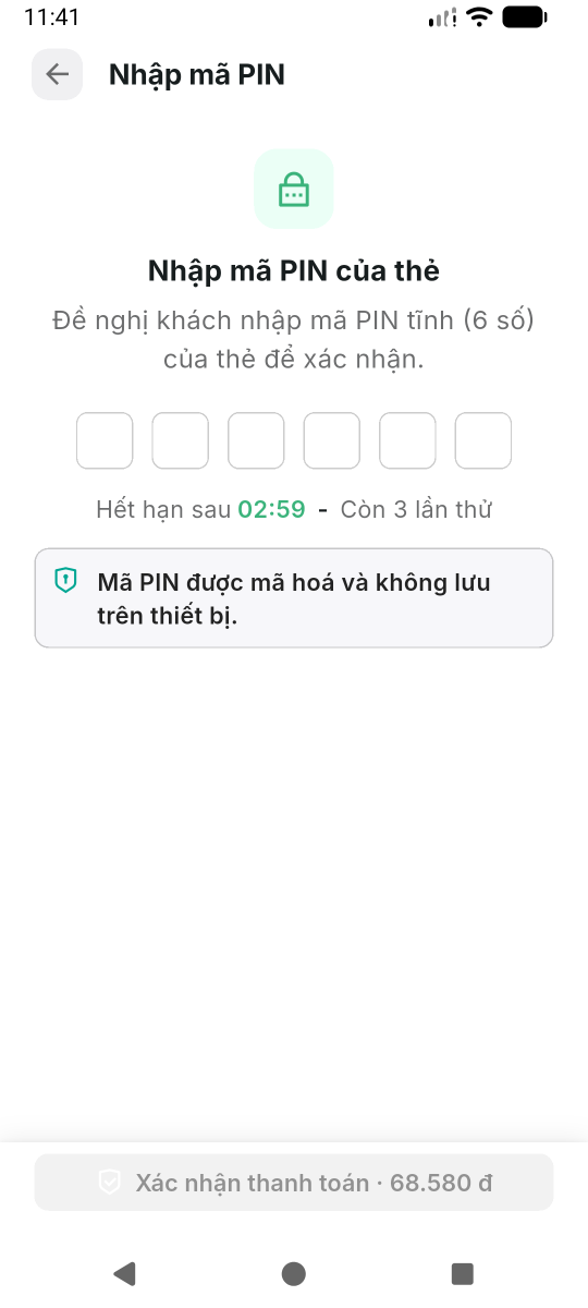 Xác nhận PIN